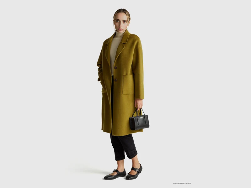 Cremefarbener Rollkragenpullover aus reiner Merinowolle