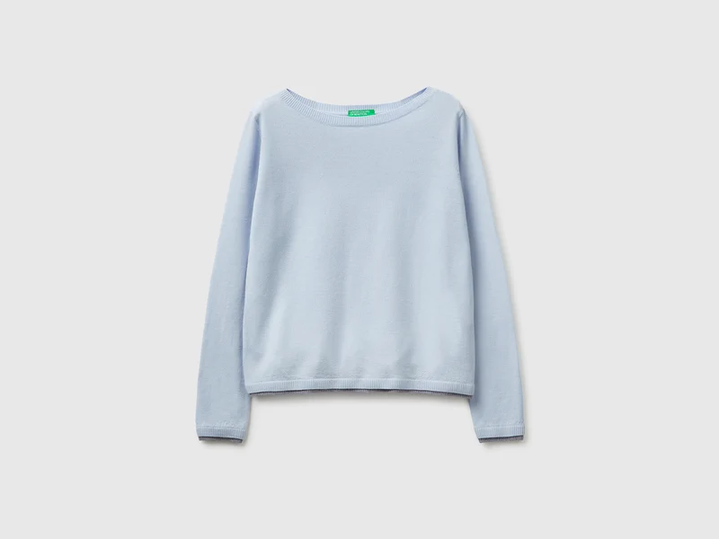 Pullover mit U-Boot-Ausschnitt aus 100 % Merinowolle