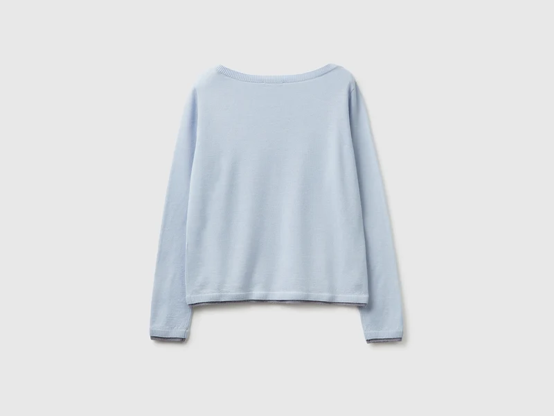 Pullover mit U-Boot-Ausschnitt aus 100 % Merinowolle
