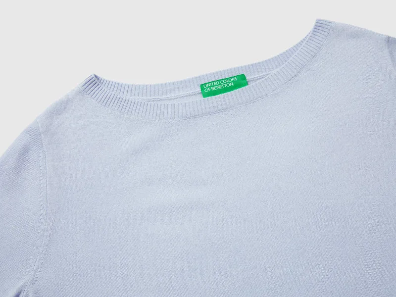 Pullover mit U-Boot-Ausschnitt aus 100 % Merinowolle