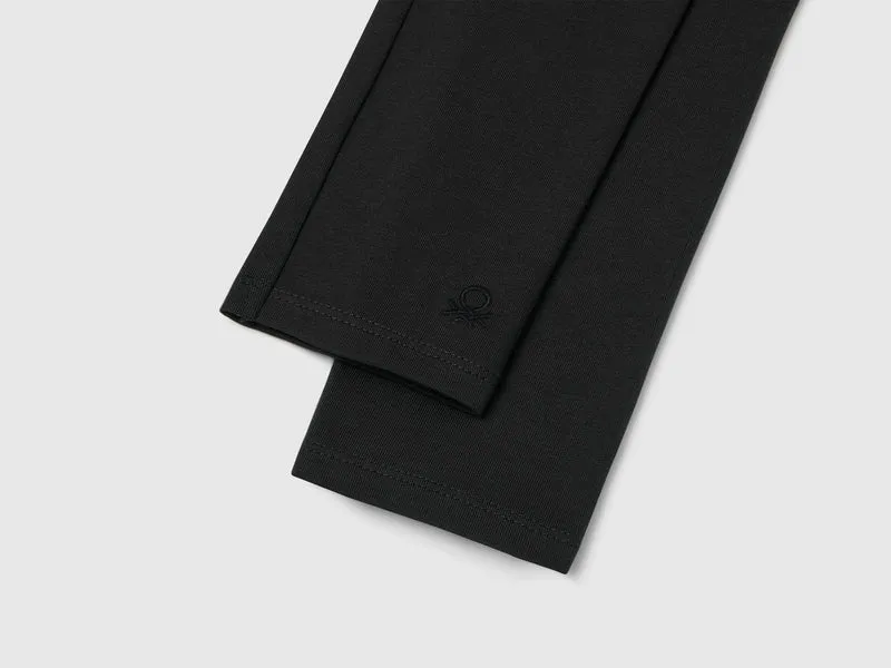 Leggings aus elastischer Baumwolle mit Logo