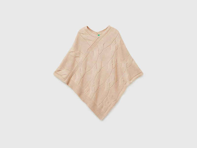 Cape mit Rautenmuster aus reinem Kaschmir