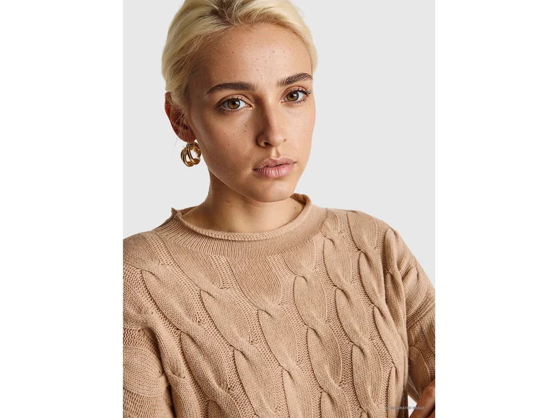 Zopfmusterpullover aus Kaschmirmischung