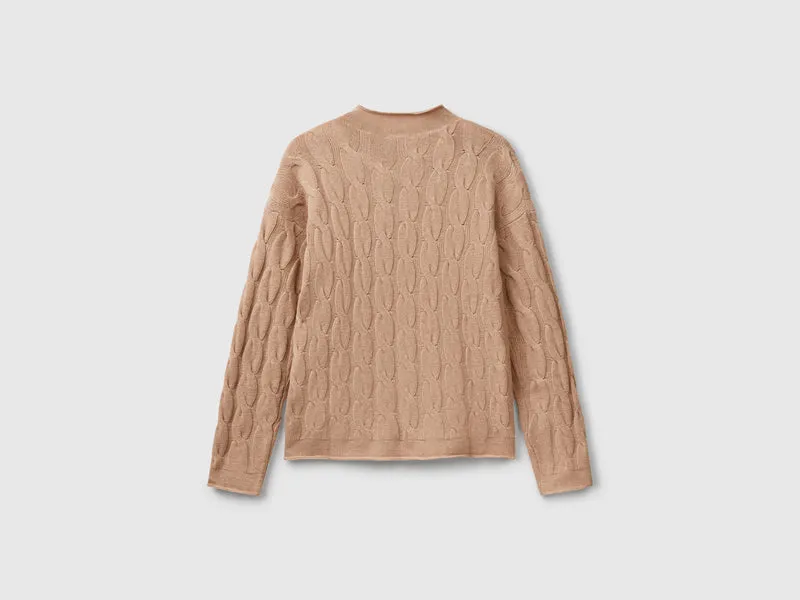 Zopfmusterpullover aus Kaschmirmischung