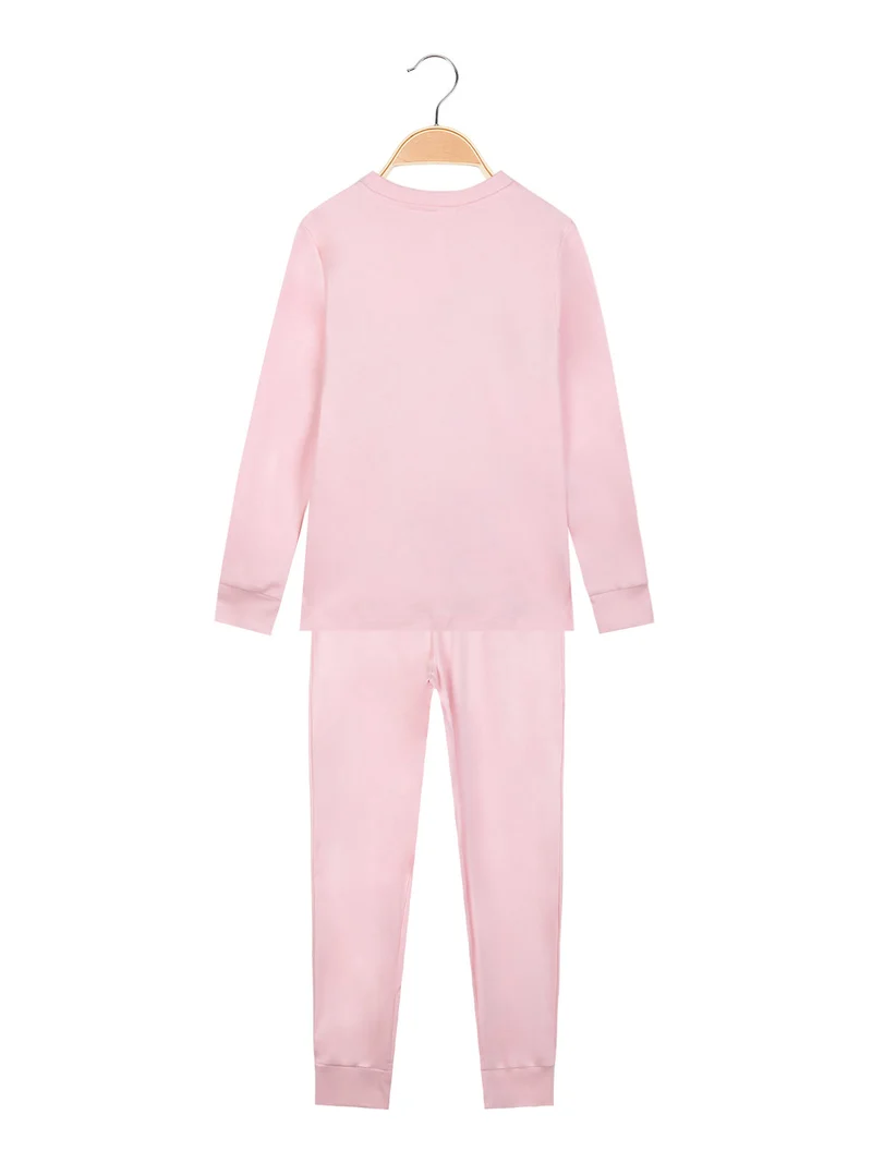 MINNIE Pigiama lungo in caldo cotone da bambina - rosa