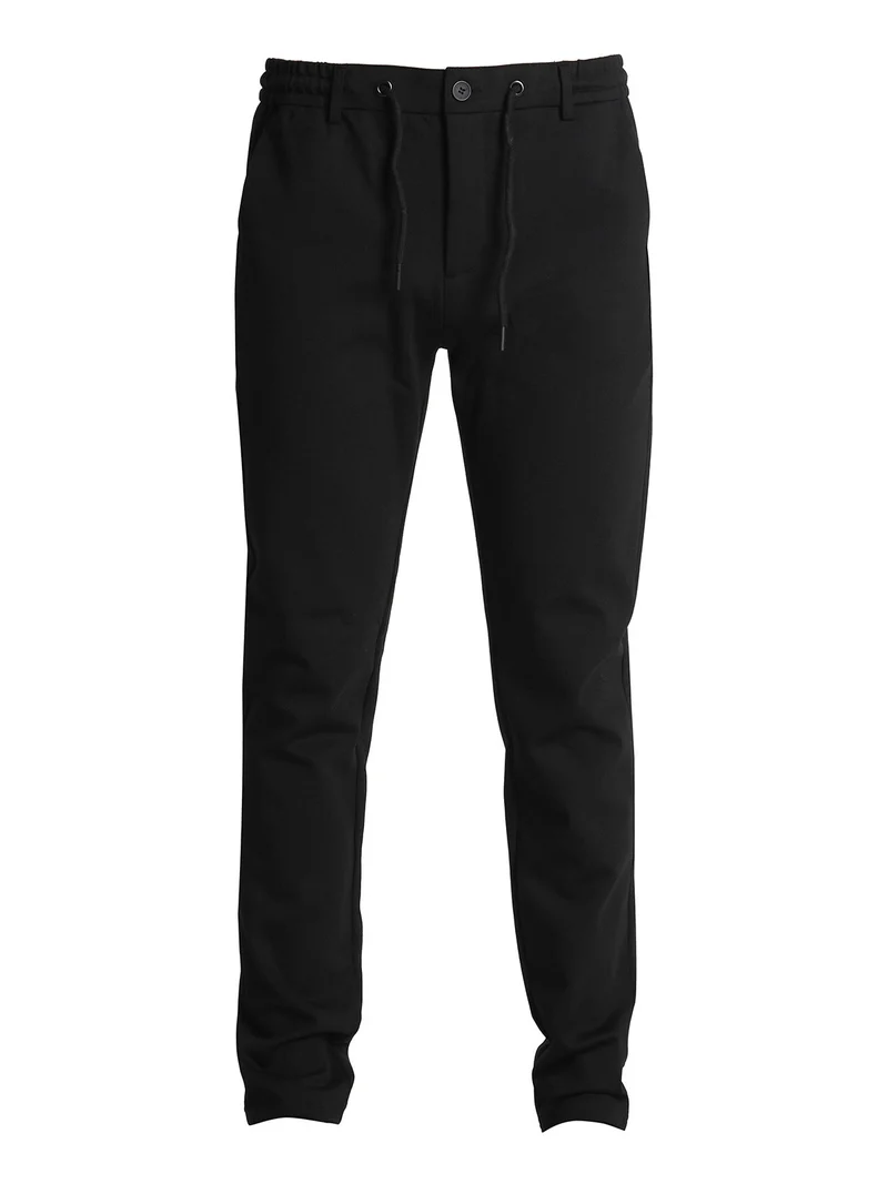 Pantaloni casual da uomo con coulisse - nero