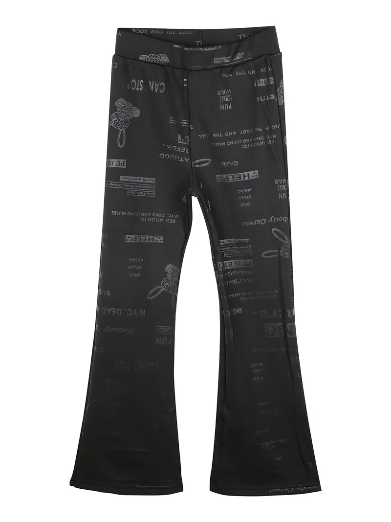 Pantaloni svasati da bambina - antracite