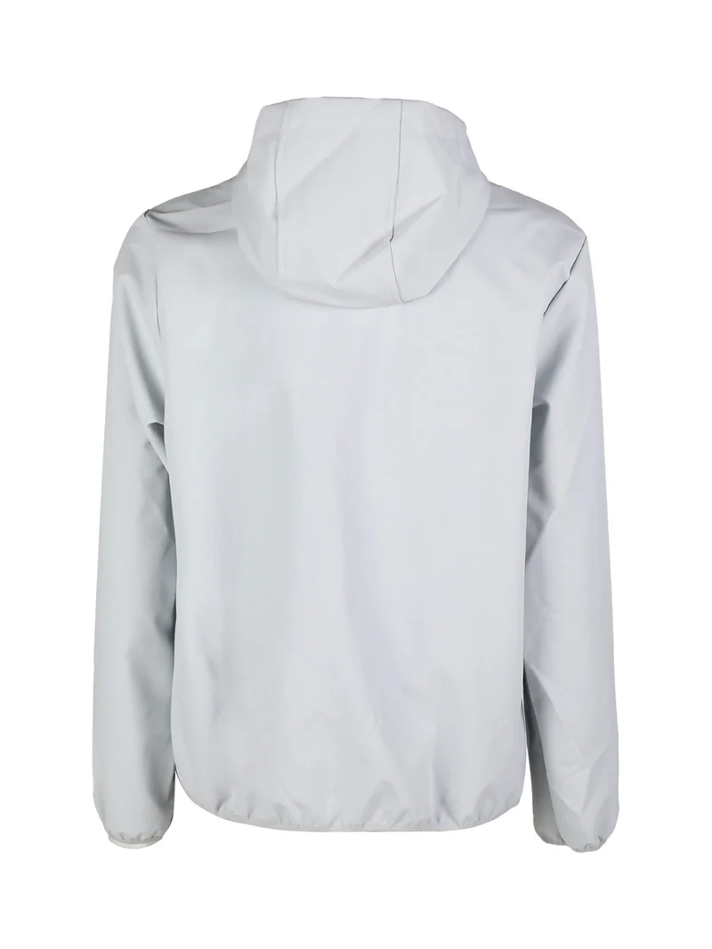 Giacca a vento da uomo impermeabile con cappuccio e zip - perla