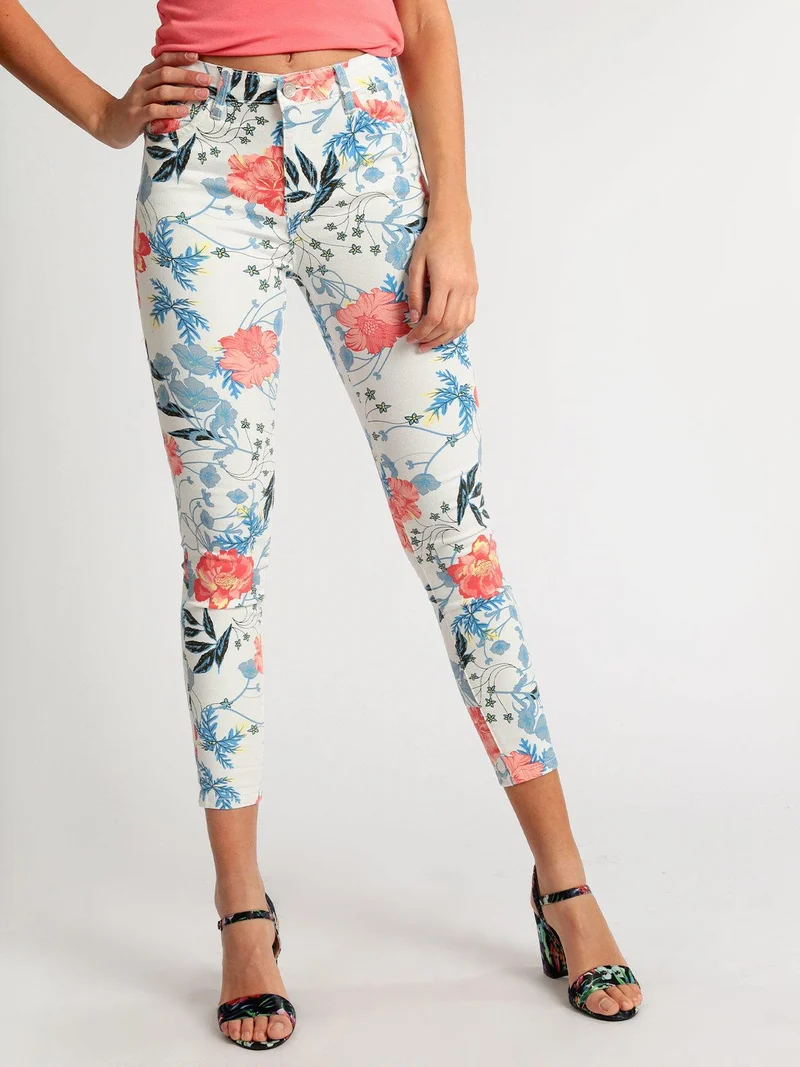 Pantaloni skinny fiorati - multicolore
