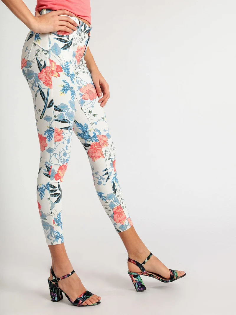 Pantaloni skinny fiorati - multicolore