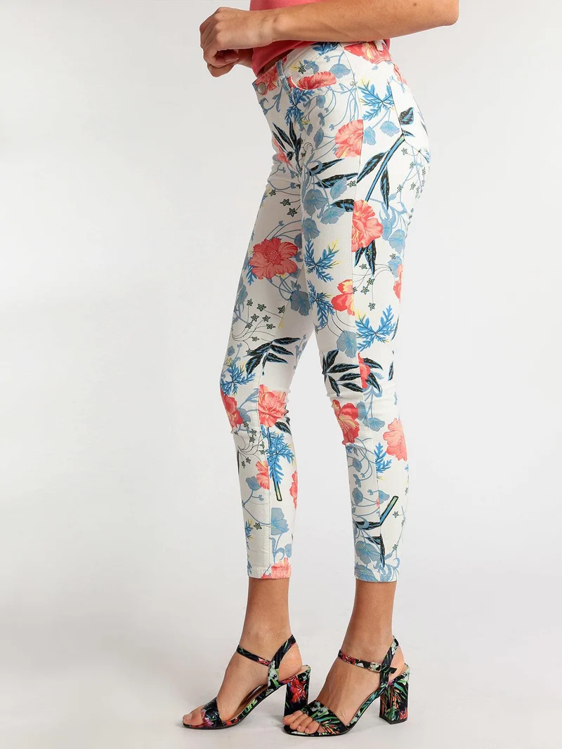 Pantaloni skinny fiorati - multicolore
