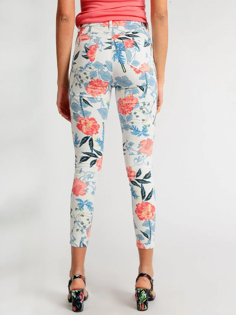 Pantaloni skinny fiorati - multicolore
