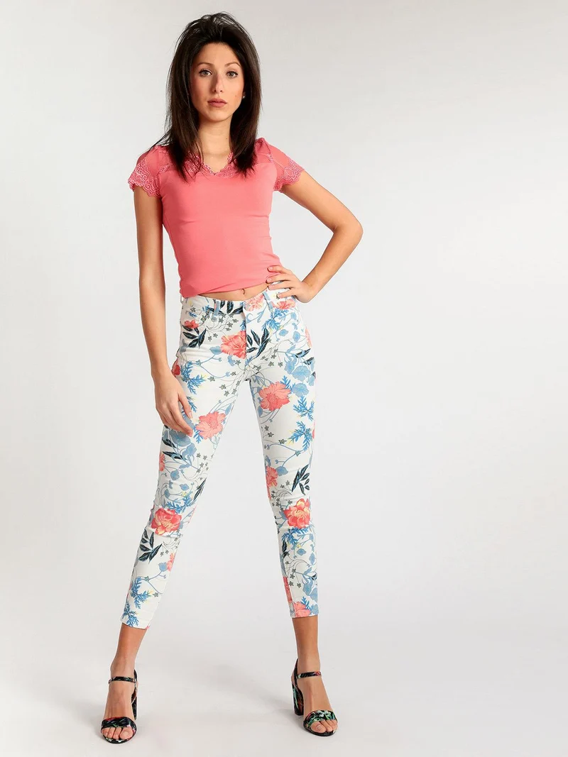 Pantaloni skinny fiorati - multicolore