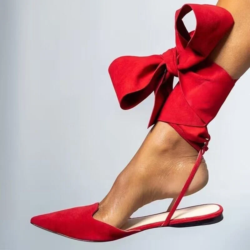 Damen Sandalen | Flache Sommer Slides | Kristallspitze & Knöchelriemen | Modischer Stil