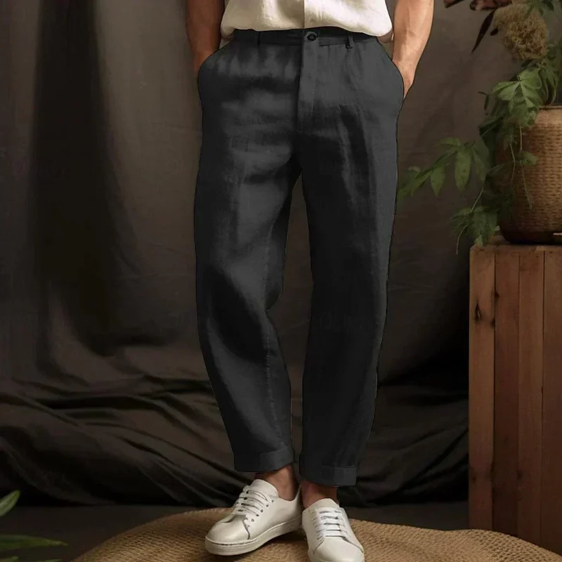 Damen Leinenhose | Leicht & Atmungsaktiv | Lockerer Sommer Schnitt | Lässig & Bequem