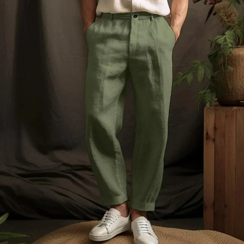Damen Leinenhose | Leicht & Atmungsaktiv | Lockerer Sommer Schnitt | Lässig & Bequem