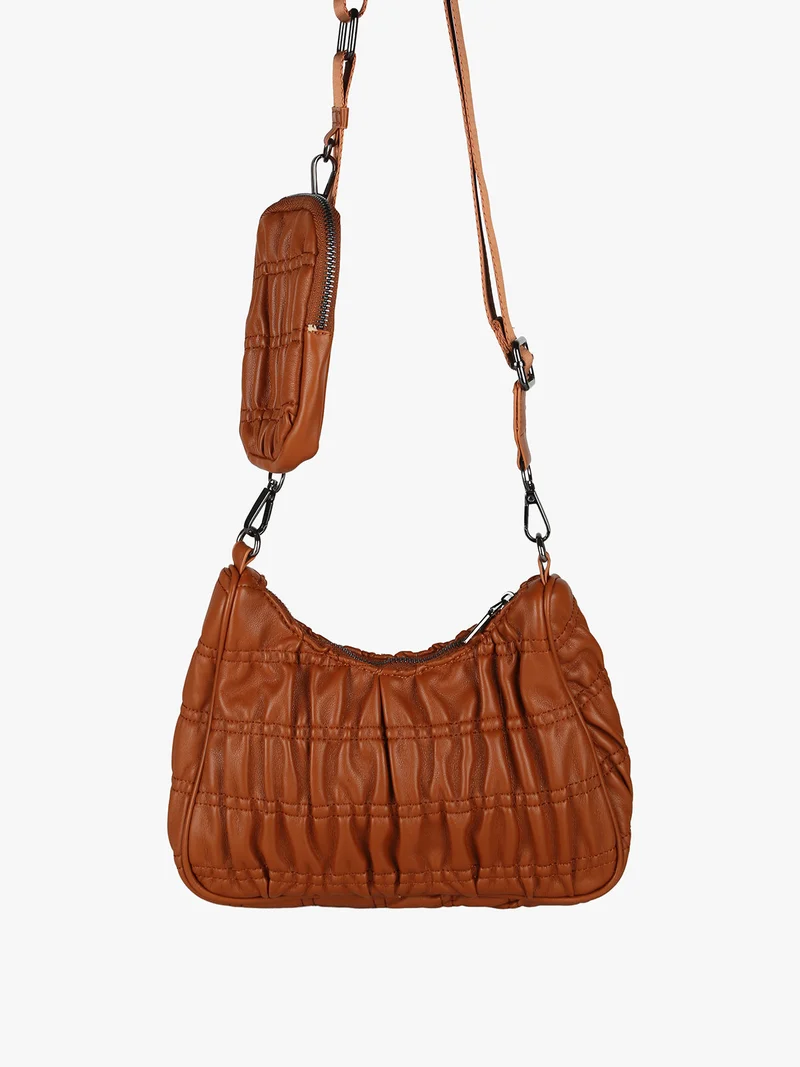 Borsa donna a tracolla con portamonete - marrone