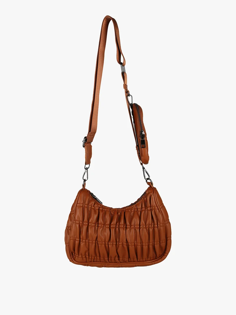 Borsa donna a tracolla con portamonete - marrone