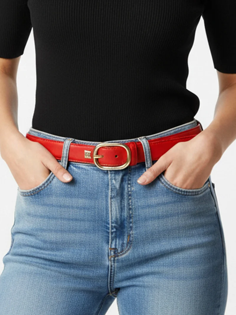Cintura da donna in ecopelle - rosso