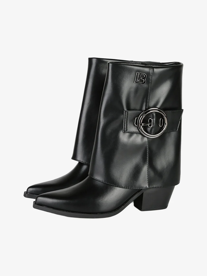 Stivaletti texani donna con fibbia - nero