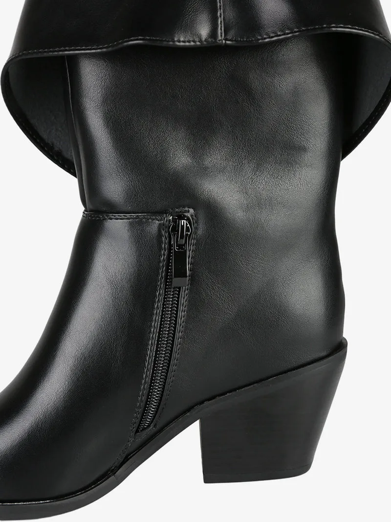 Stivaletti texani donna con fibbia - nero