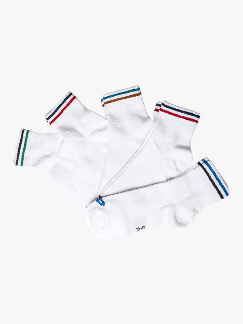 Confezione da 5 paia di calze midi da uomo - bianco