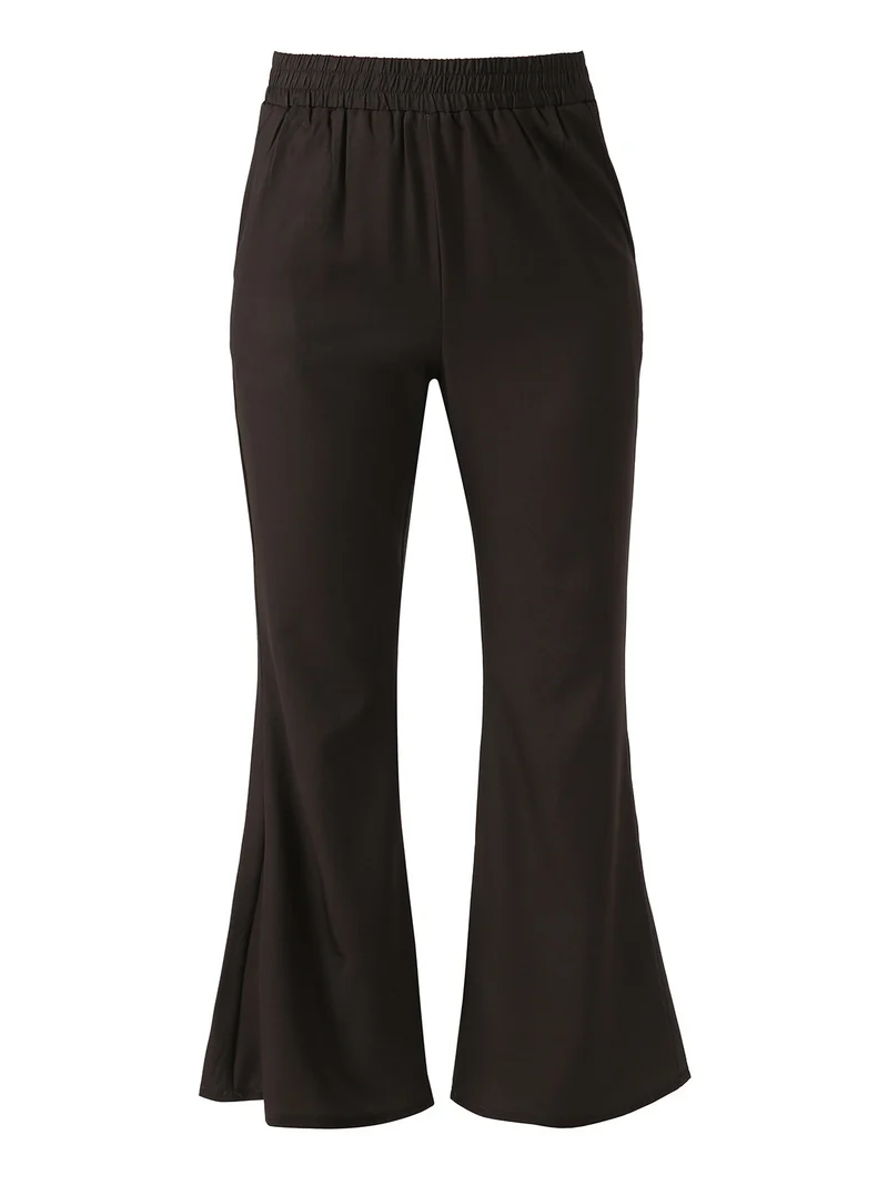 Pantaloni donna cropped con finale largo - militare