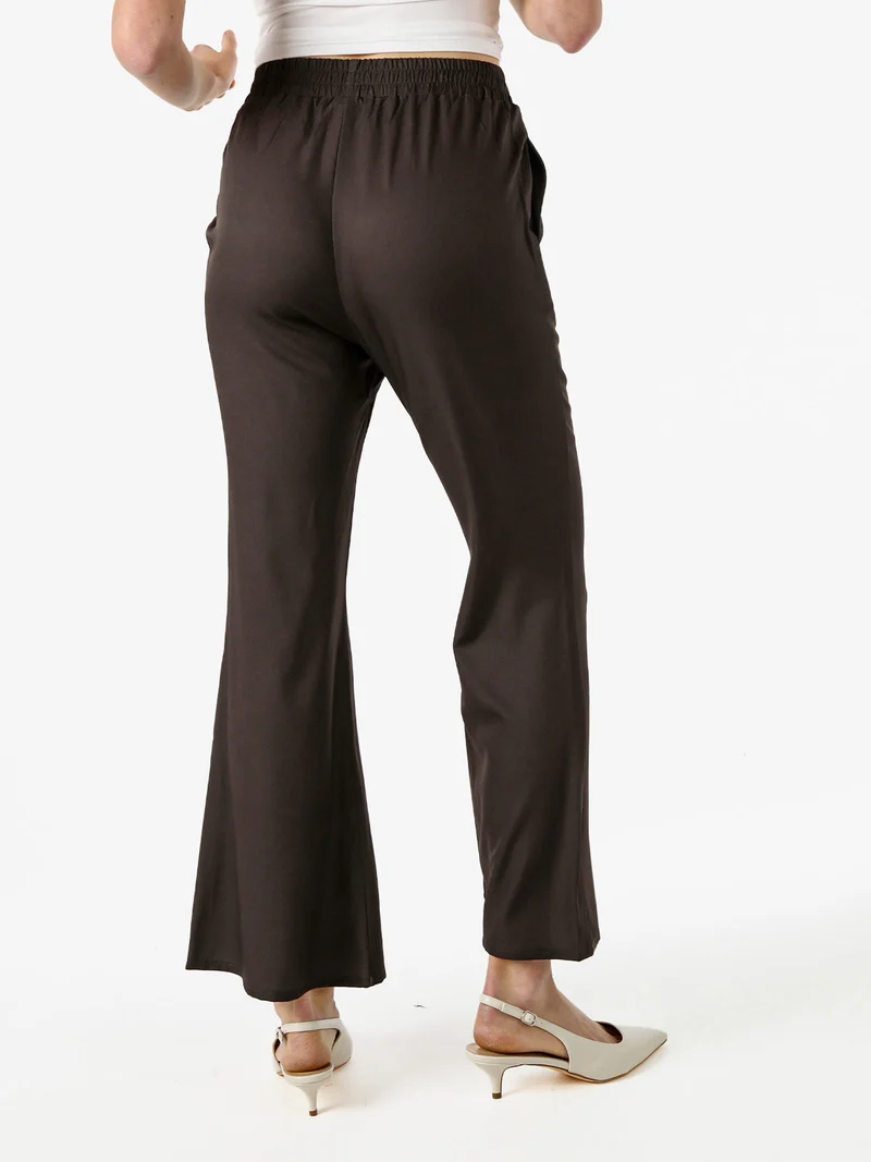 Pantaloni donna cropped con finale largo - militare