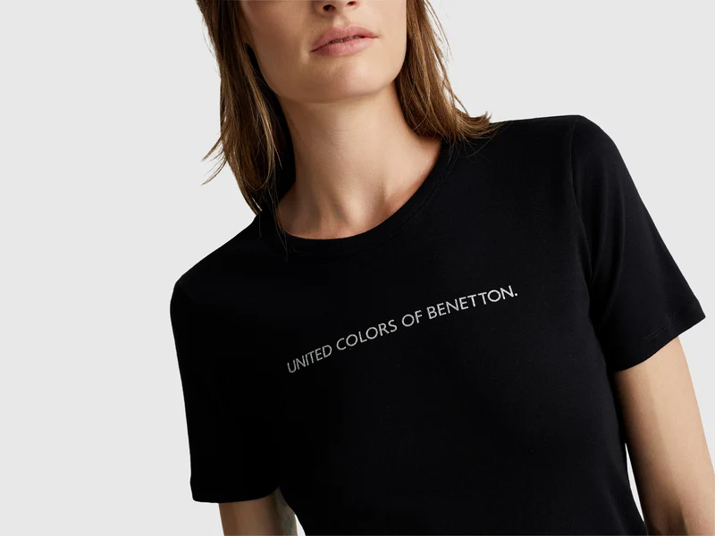 Kurzärmeliges T-Shirt mit Glitzerlogo