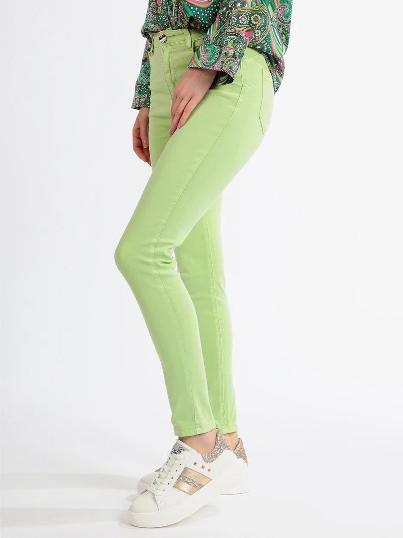 Pantaloni donna skinny in cotone - verde