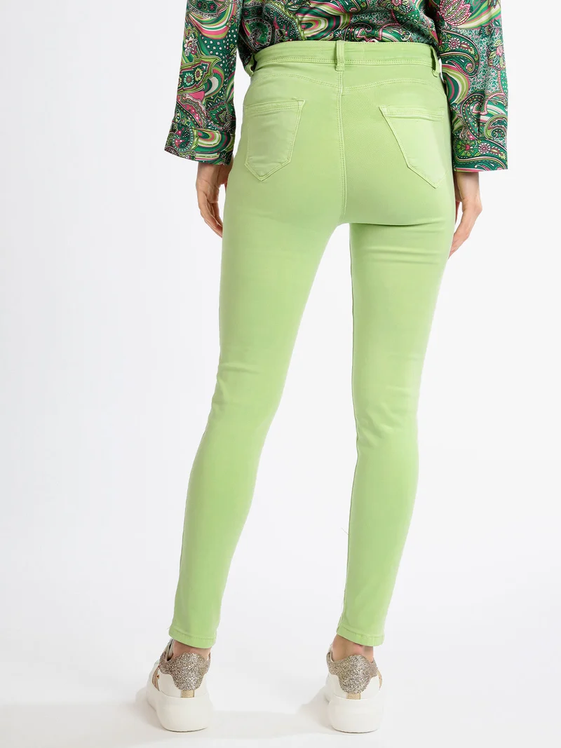 Pantaloni donna skinny in cotone - verde