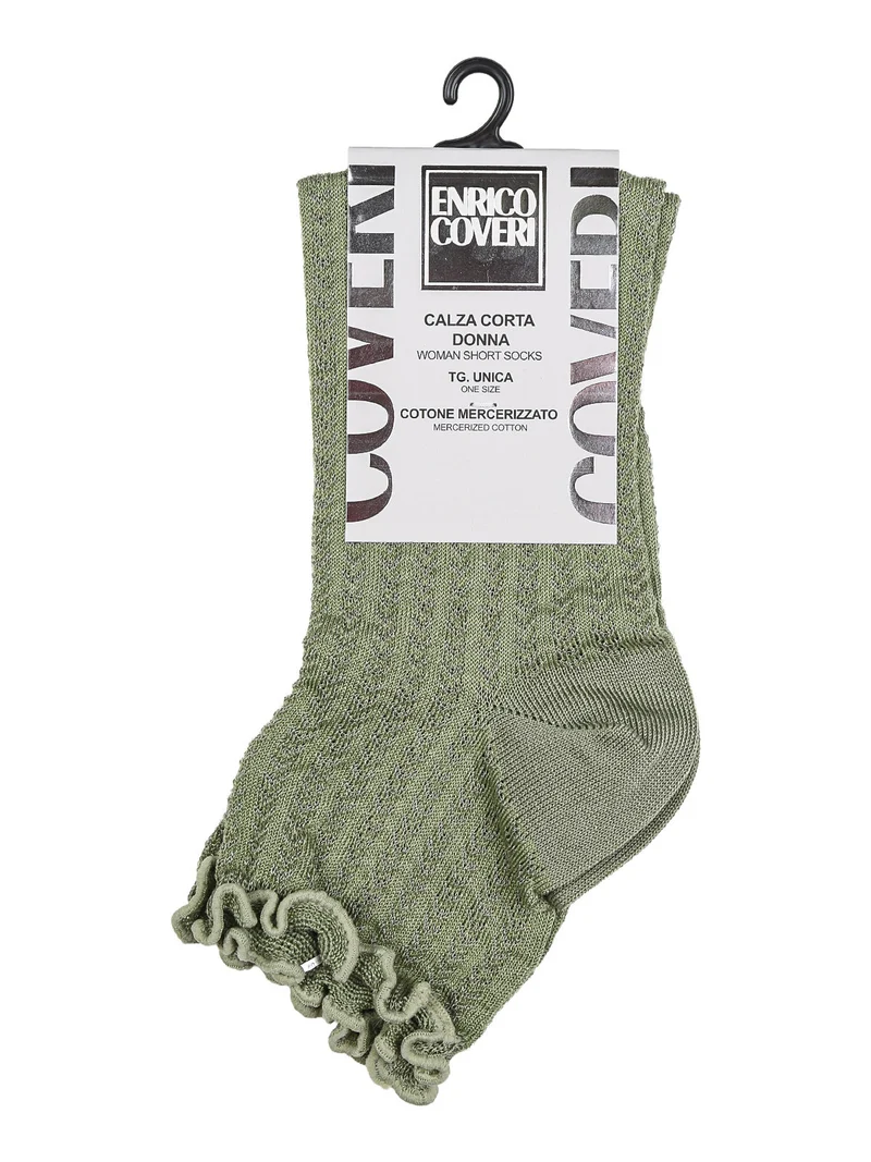 Calze corte da donna con bordo a volant - verde chiaro