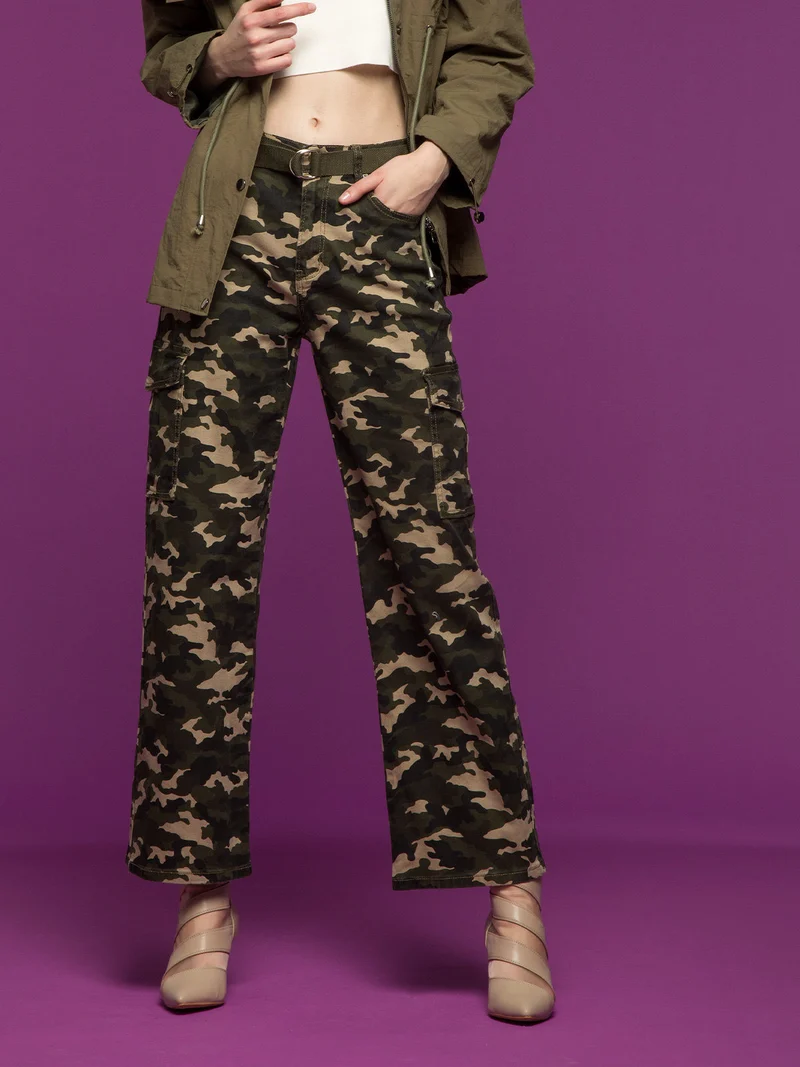 Pantaloni donna militare con tasconi - militare