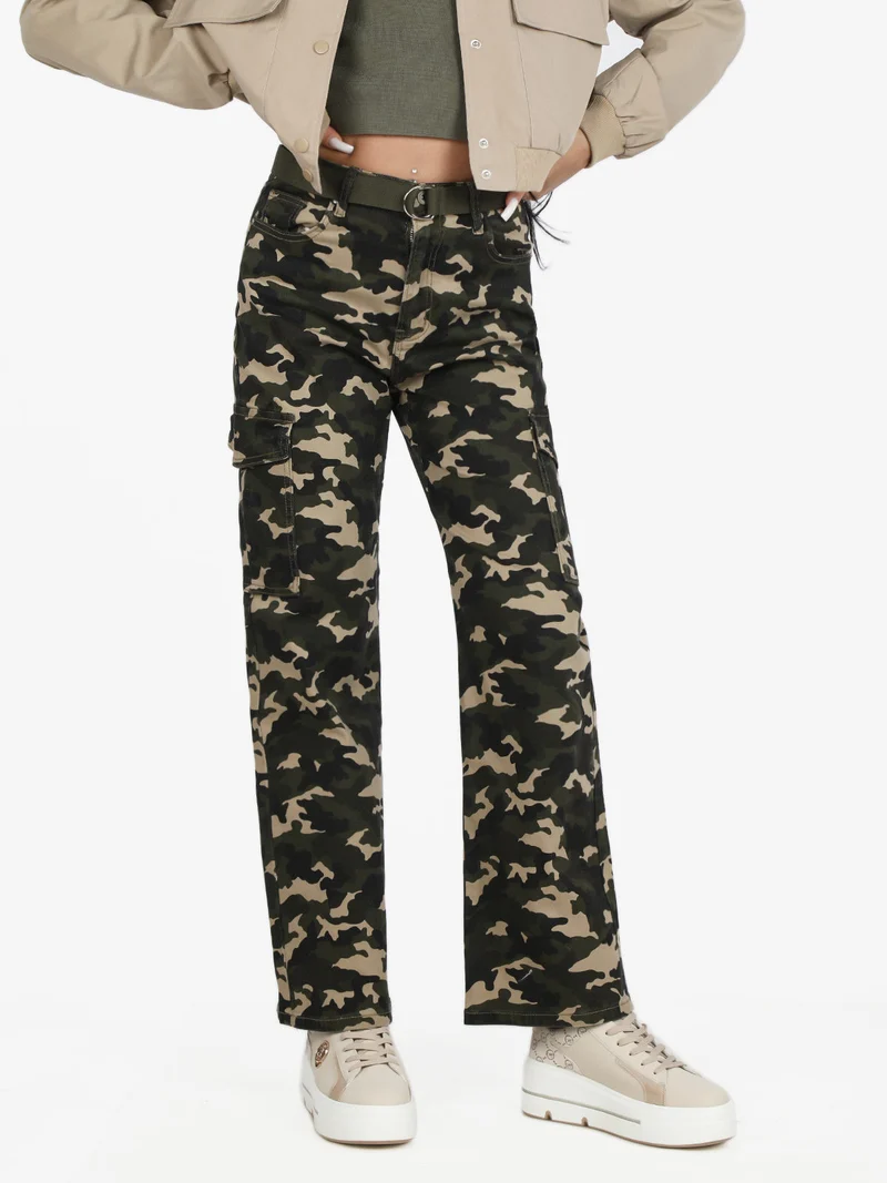 Pantaloni donna militare con tasconi - militare