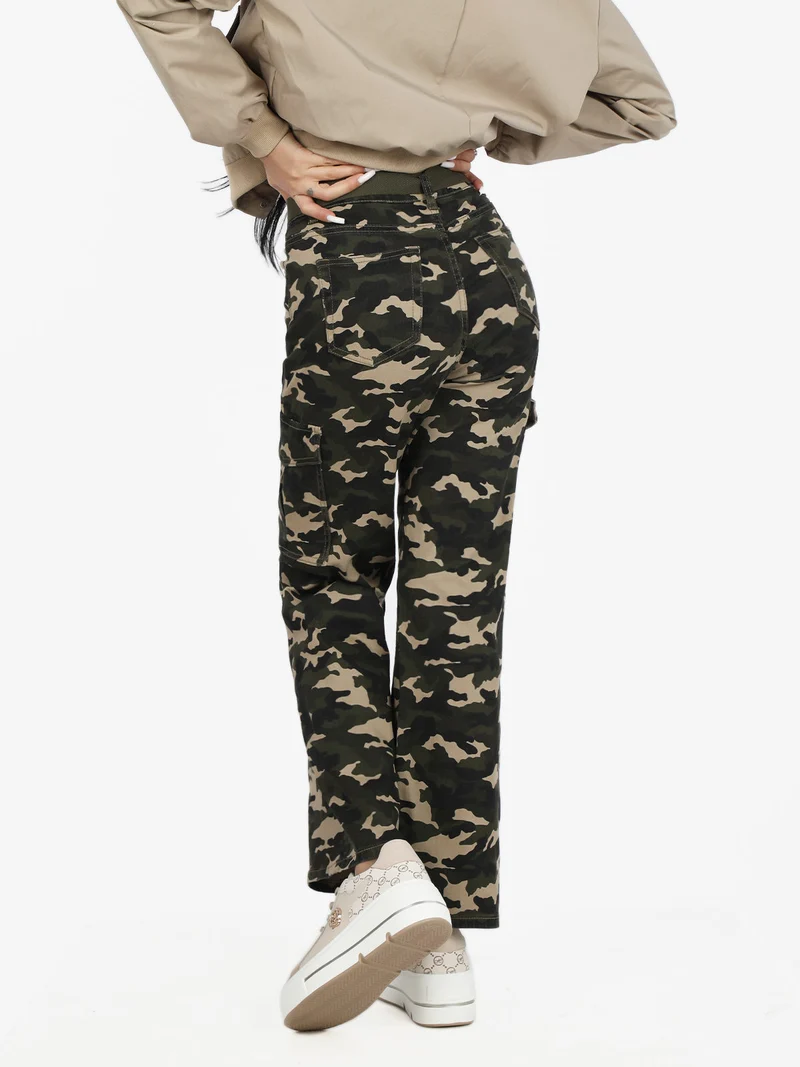 Pantaloni donna militare con tasconi - militare