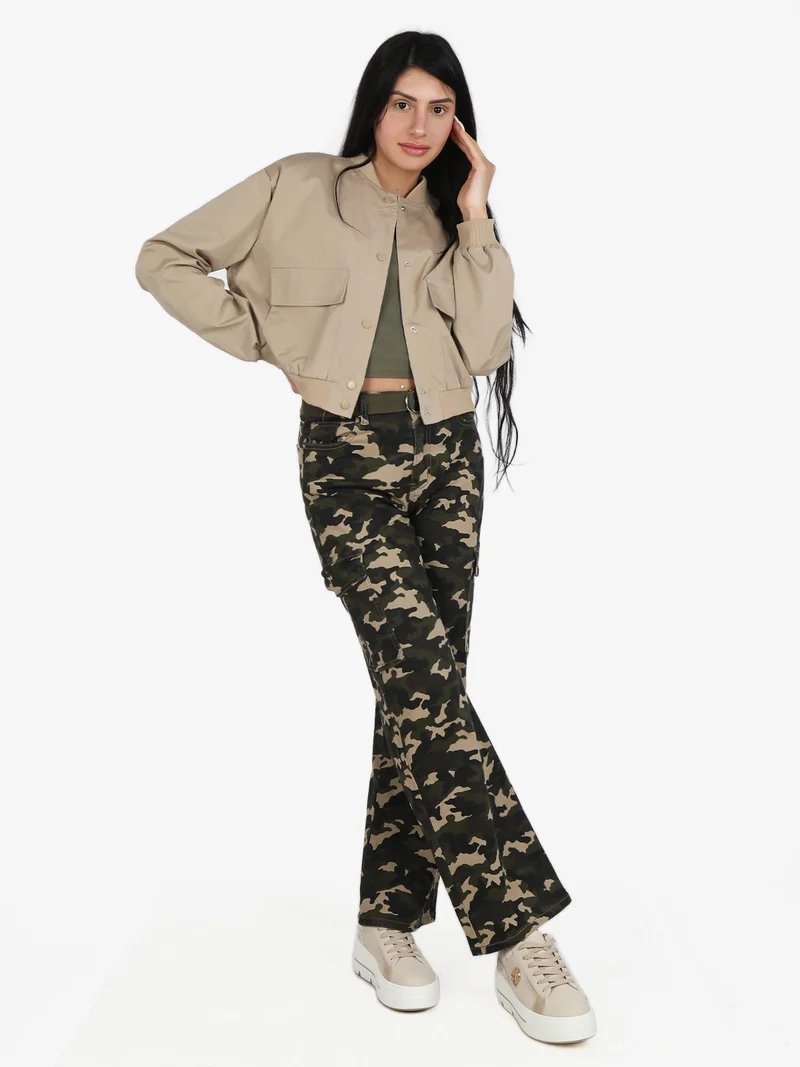 Pantaloni donna militare con tasconi - militare