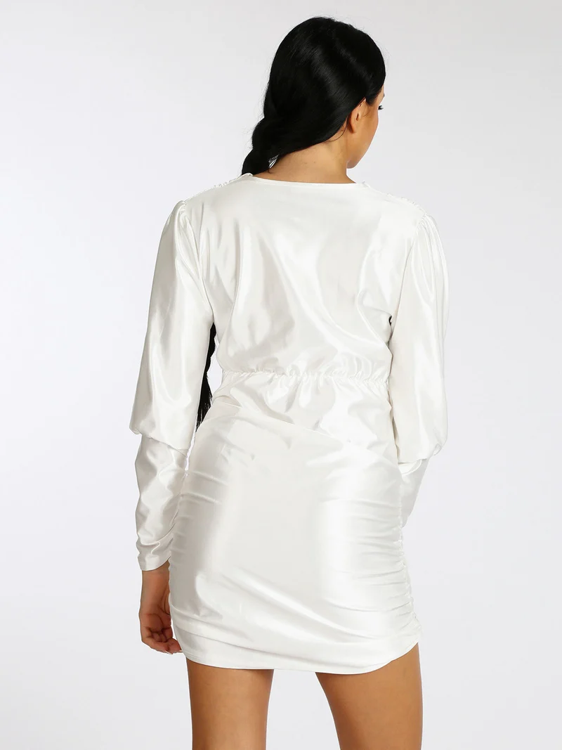 Vestito da donna drappeggiato - bianco