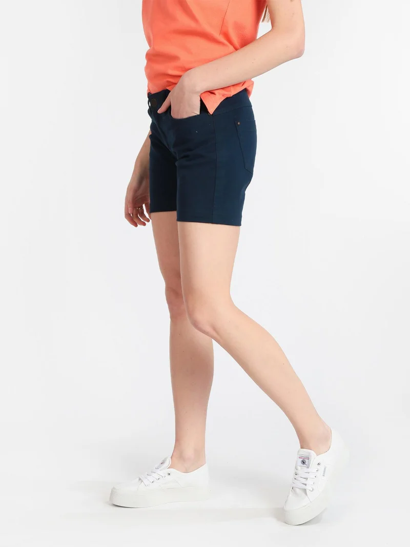 Shorts donna in cotone jeans - blu