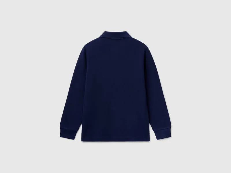 Langärmliges Poloshirt aus Baumwolle