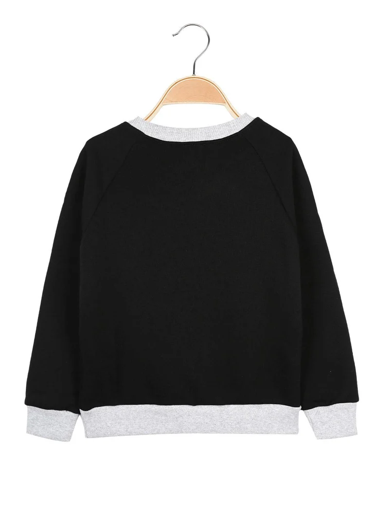 Felpa girocollo bambino con stampa - nero