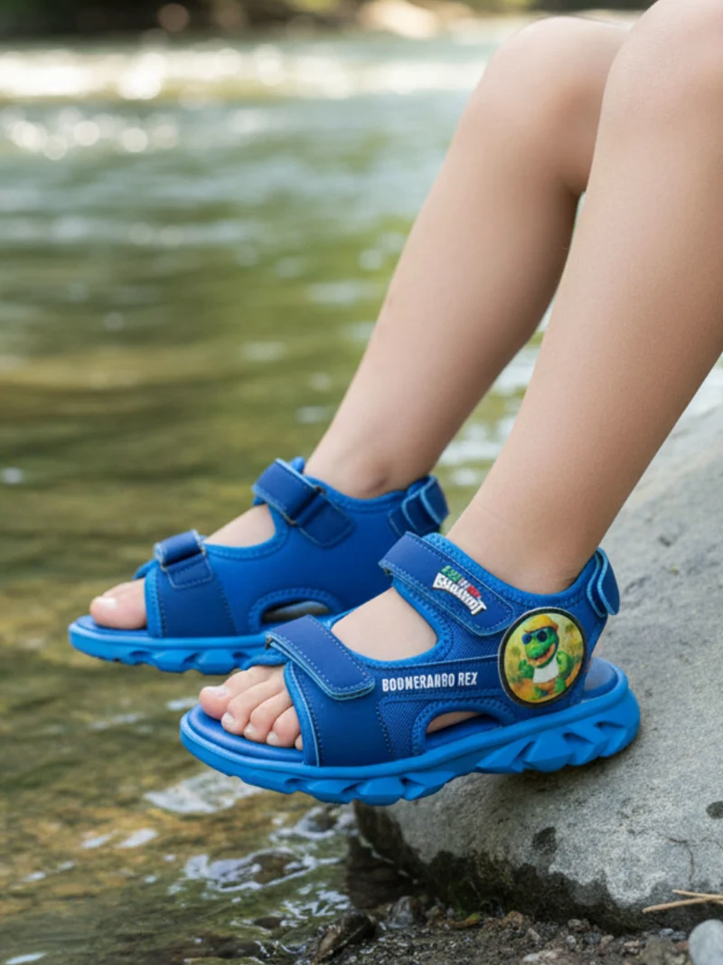Sandali da bambino con luci e cinturini a strappo - blu