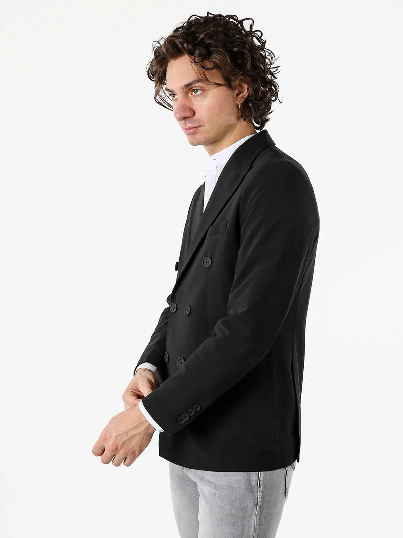 Blazer doppiopetto da uomo - nero