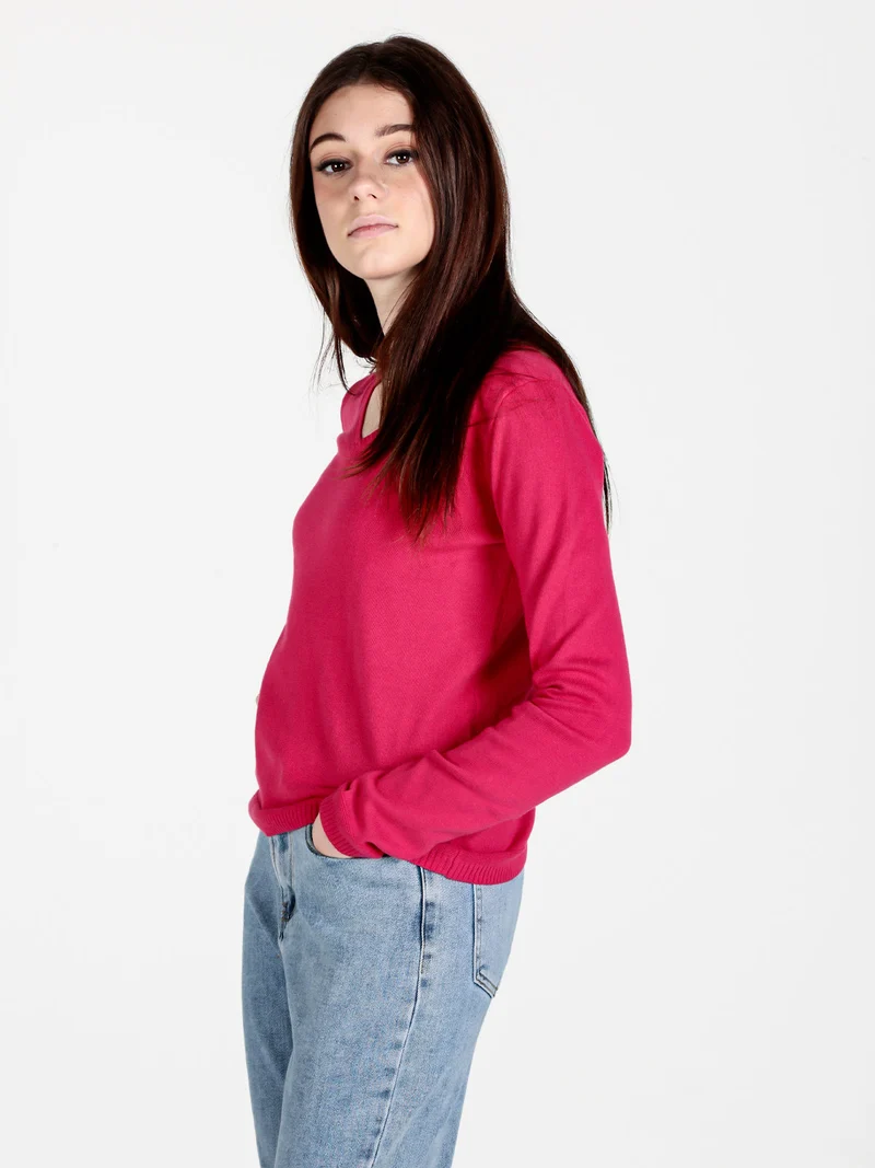 Pullover donna in maglia scollo V - anguria