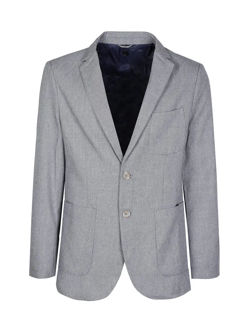 Blazer uomo in misto lino e cotone - blu
