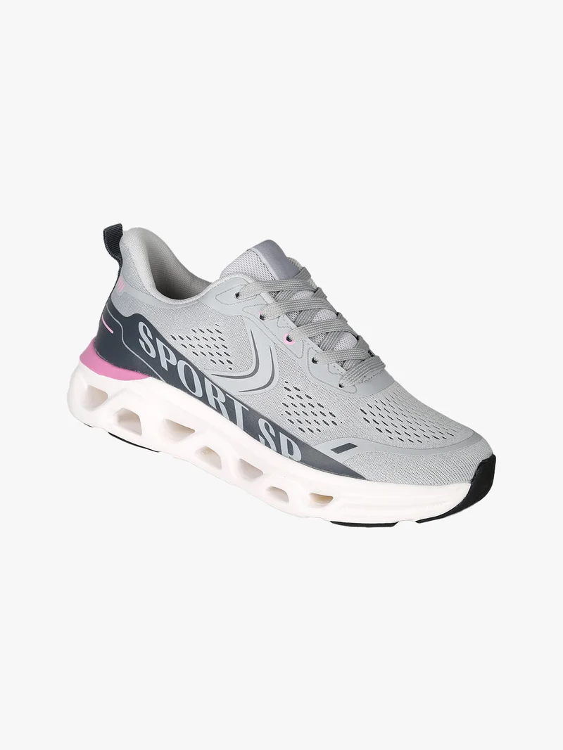 Sneakers donna sportive in maglia - grigio