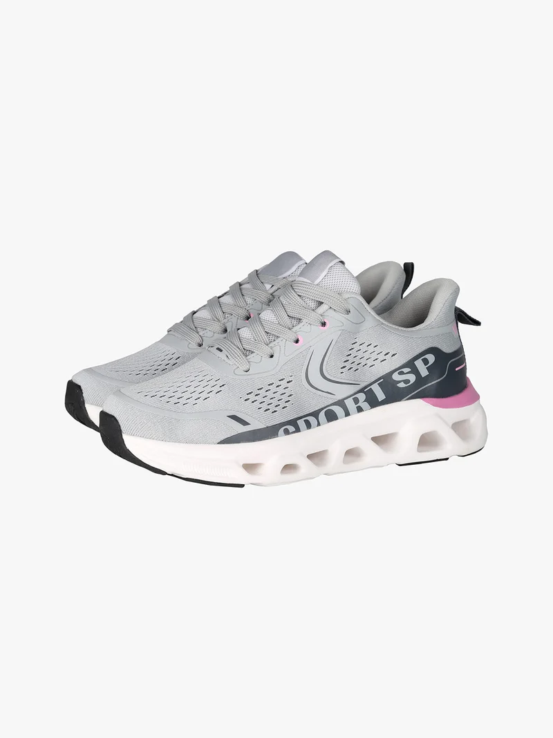 Sneakers donna sportive in maglia - grigio
