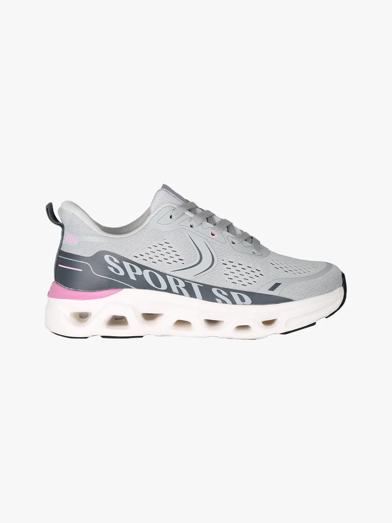 Sneakers donna sportive in maglia - grigio