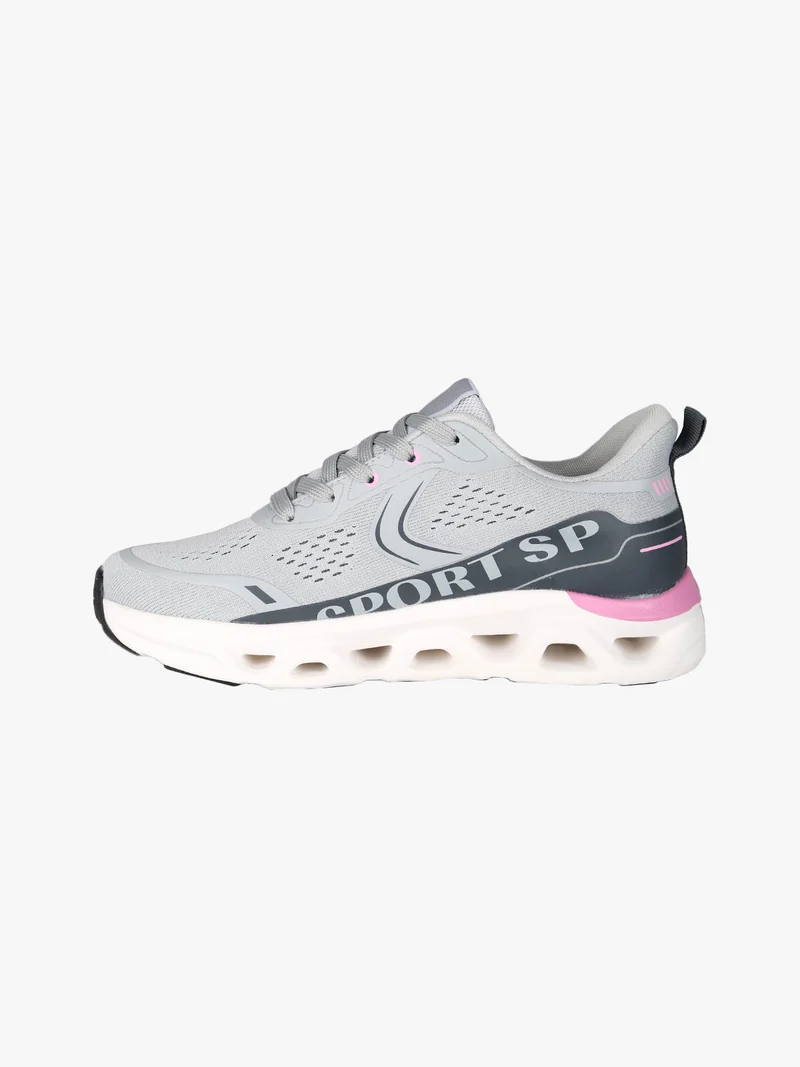 Sneakers donna sportive in maglia - grigio