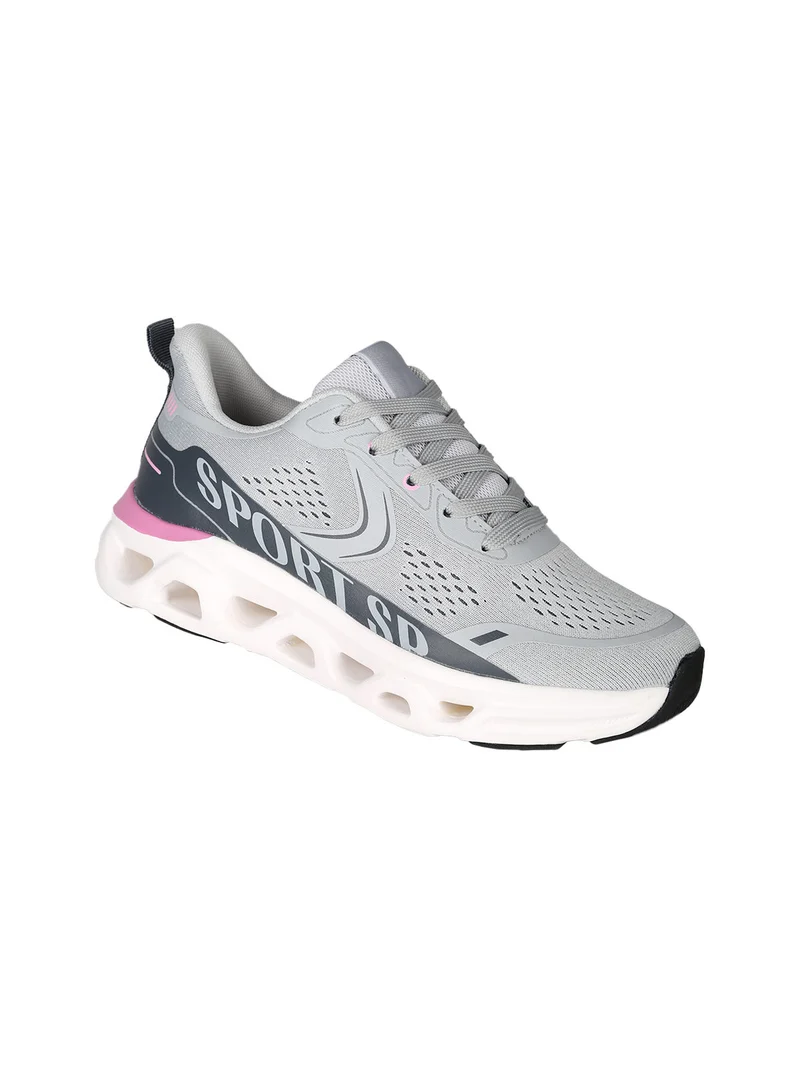Sneakers donna sportive in maglia - grigio