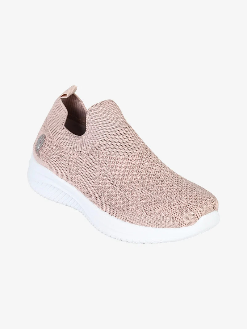 Sneakers da donna slip on in maglia - rosa